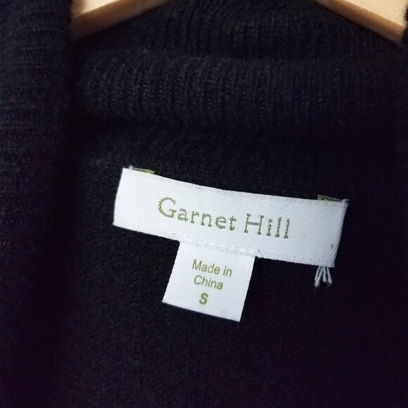 Garnet Hill Essential 100% Cashmere Turtleneck Sweater Size S Black SOFT $189 - Picture 8 of 15